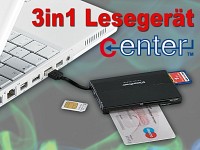 c-enter SIM SMART Card-Reader & M2/ microSD/MS Pro  SDHC/SDXC PC/SC 2.0