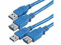 c-enter 2er-Set USB-3.0-Verlängerungskabel, Typ A Stecker auf Buchse, 3 m; USB-Switches USB-Switches USB-Switches 